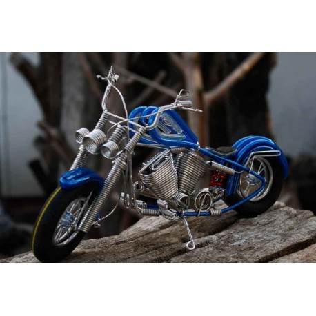 10 Inch Blue Wire Motorbike