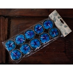 Blue Flower Tea Light Candles (set of 30)