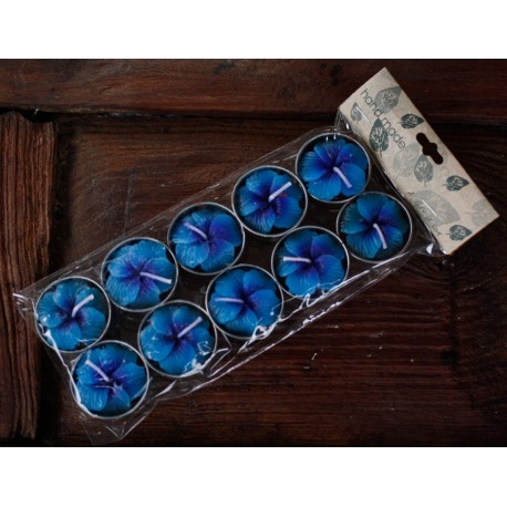 Blue Flower Tea Light Candles (set of 30)