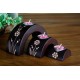 Half Moon Blooming Flower Mango Wood Nesting Candle Holder