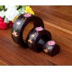 Full Moon Flang Flower Mango Wood Nesting Candle Holder
