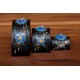 Half Moon Navy Blue Petal Flower Mango Wood Nesting Candle Holder