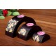 Half Moon Rising Pink Petal Mango Wood Nesting Candle Holder