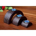 Half Moon Lazy Lines Mango Wood Nesting Candle Holder