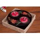 Yin & Yang Red Weaping Flower Mango Wood Candle Holder