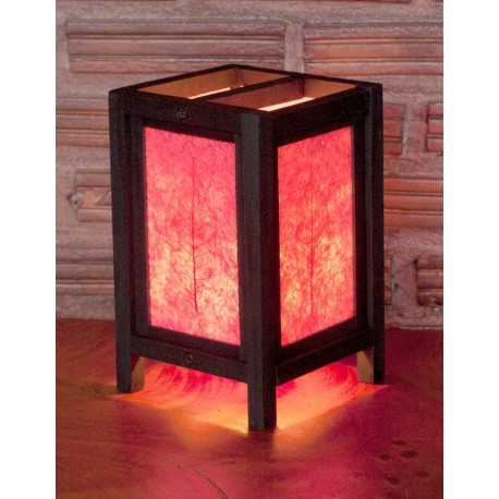 5x7 Pink Leafs Handmade Lamp