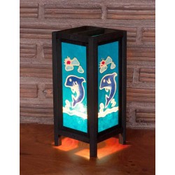 5x11 Blue Dolphin Handmade Lamp