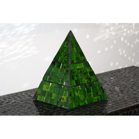 Forest Jewelry Pyramid Mosaic Glass Box