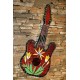 Flower Mosaic Glass 40cm Wall Guitar