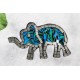 Mosaic Glass 16cm Blue Elephant Wall Hanging