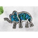 Mosaic Glass 16cm Blue Elephant Wall Hanging
