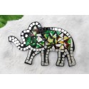 Mosaic Glass 16cm Green Elephant Wall Hanging