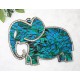 Sky Mosaic Glass 30cm Elephant Wall Hanging