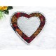 Autumn Leaves Mosaic Glass Heart Mirror