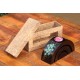 Half Moon Blue Jungle Flower Mango Wood Nesting Candle Holder