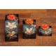 Half Moon Petaled Golden Way Mango Wood Nesting  Candle Holder