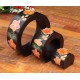 Full Moon Pink Petaled Flower Mango Wood Nesting Candle Holder