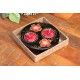 Yin & Yang Red Rose Petal Mango Wood Candle Holder