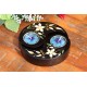Yin & Yang White Petal Flower Mango Wood Candle Holder