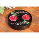 Yin & Yang White Paduak Mango Wood Candle Holder