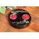 Yin & Yang White Paduak Mango Wood Candle Holder