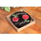 Yin & Yang White Paduak Mango Wood Candle Holder