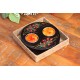 Yin & Yang Red Floating Vine Flower Mango Wood Candle Holder