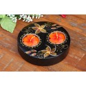 Yin & Yang Petaled Golden Way Flower Mango Wood Candle Holder