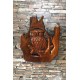 Teak Carved Barn Owl 