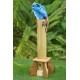 Bamboo Incense Iguana Holder Blue with a Red Body