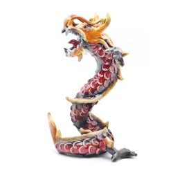 Coiled Stance 10 Inch Red Dragon Sculpture