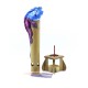 Bamboo Incense Iguana Holder Blue with a Purple Body