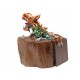 Green Teak Wooden Dragon Decor Statuette