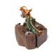 Green Teak Wooden Dragon Decor Statuette