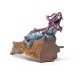 Navy Blue Dragon Statue Reclaimed Teak Root Dragon