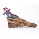 Navy Blue Dragon Statue Reclaimed Teak Root Dragon