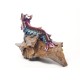 Navy Blue Dragon Statue Reclaimed Teak Root Dragon