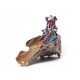 Navy Blue Dragon Statue Reclaimed Teak Root Dragon