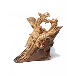 Twin Natural Driftwood Sculpture Dragon