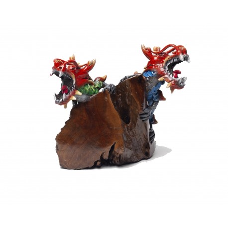 Twin Red Dragon Fantasy Statuette