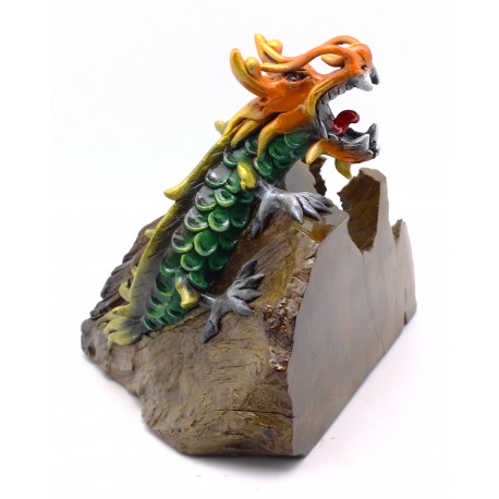 Green Teak Mountain Dragon Home Decor Centerpiece, 