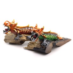 Multi Color Double Teak Housewarming Dragon