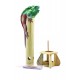 Bamboo Incense Iguana Holder Green with a Red Body