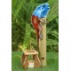 Bamboo Incense Iguana Holder Blue with a Red Body