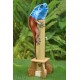 Bamboo Incense Iguana Holder Blue with a Red Body