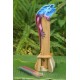 Bamboo Incense Iguana Holder Blue with a Purple Body