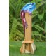 Bamboo Incense Iguana Holder Blue with a Purple Body