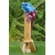 Bamboo Incense Iguana Holder Blue with a Purple Body