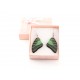 Real Butterfly Wing Green Tail Earrings 