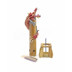 Bamboo Red Dragon Incense Holder